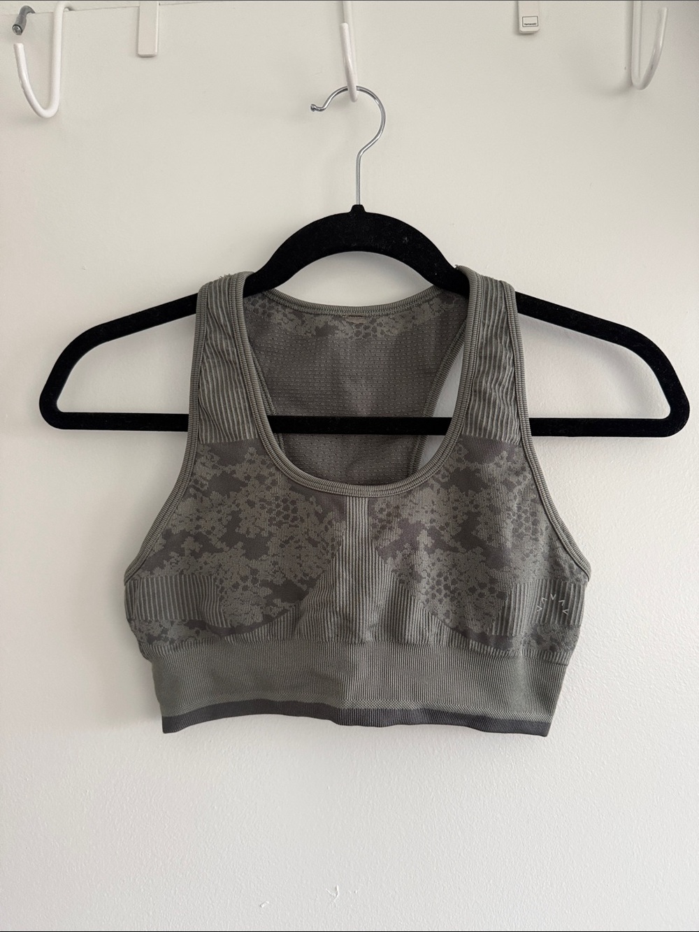 Varley Olive Camo Seamless Racerback Sports Bra